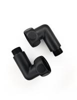 Соединение угловое 1"x1/2" гайка/штуцер, Черный Муар (пара)