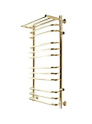 Полотенцесушитель Brace с полочкой, боковое подключение 100/50, Золото