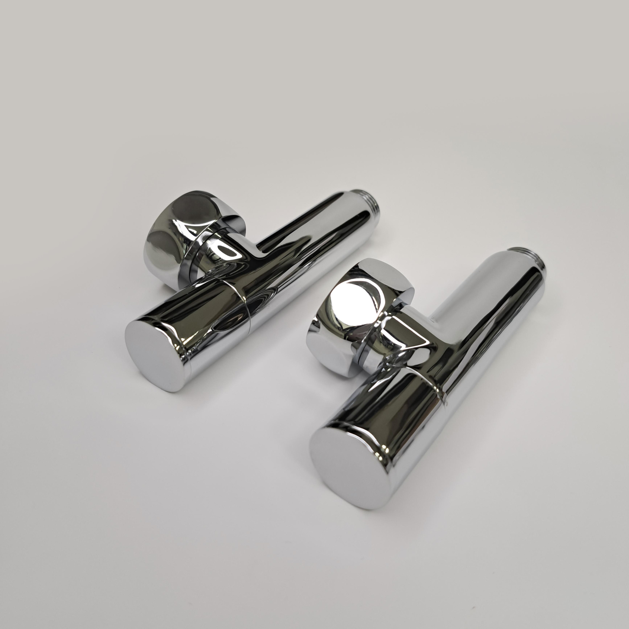 Изображение Вентиль круглый, угловой 1"х1/2" гайка/штуцер, хром (пара)