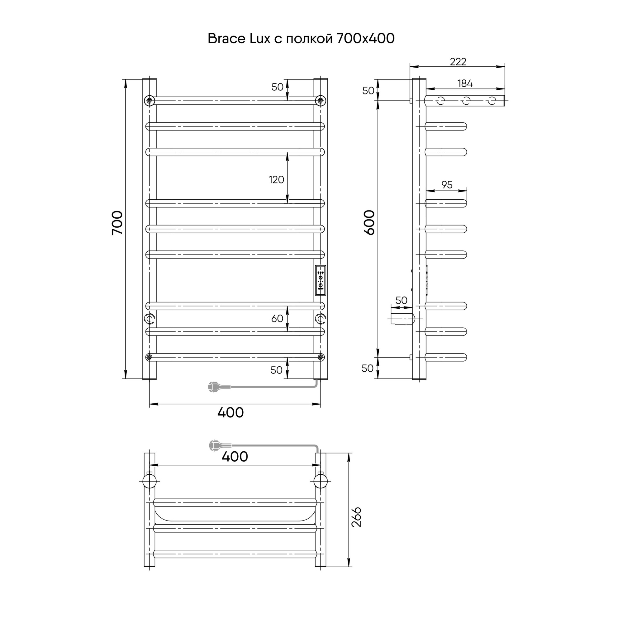 Brace Lux с полочкой, 70-40 Черный Муар