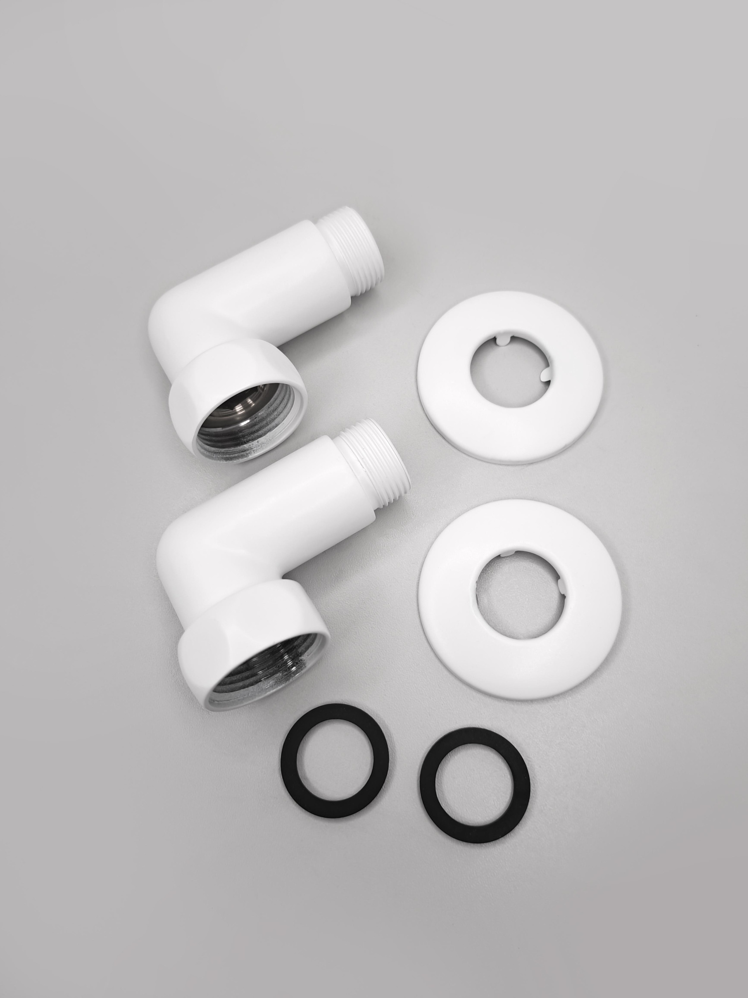 Изображение Соединение угловое 1"x3/4" гайка/штуцер, Белый матовый (пара)