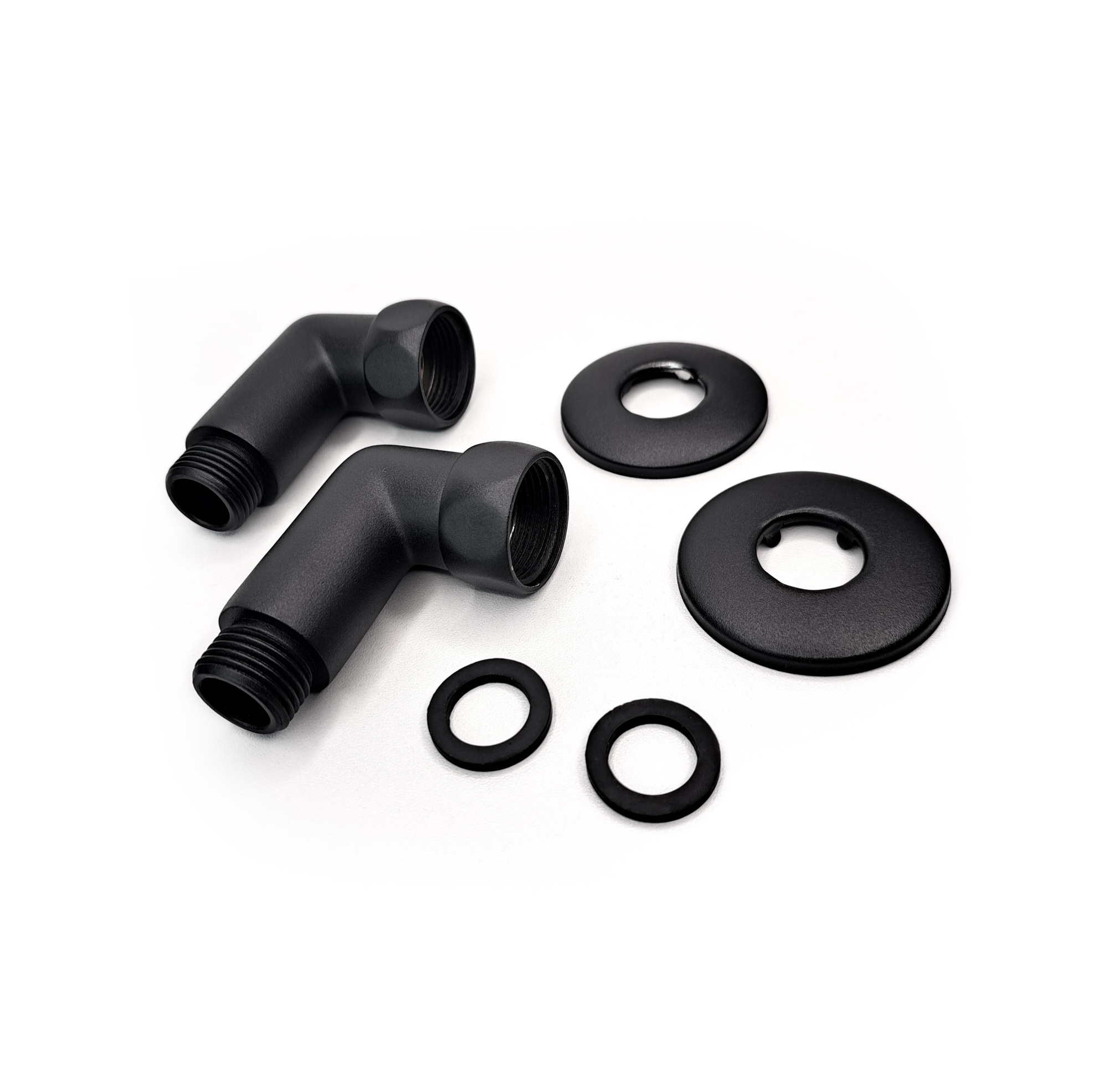 Изображение Соединение угловое 3/4"x1/2" гайка/штуцер, Черный Муар(пара)