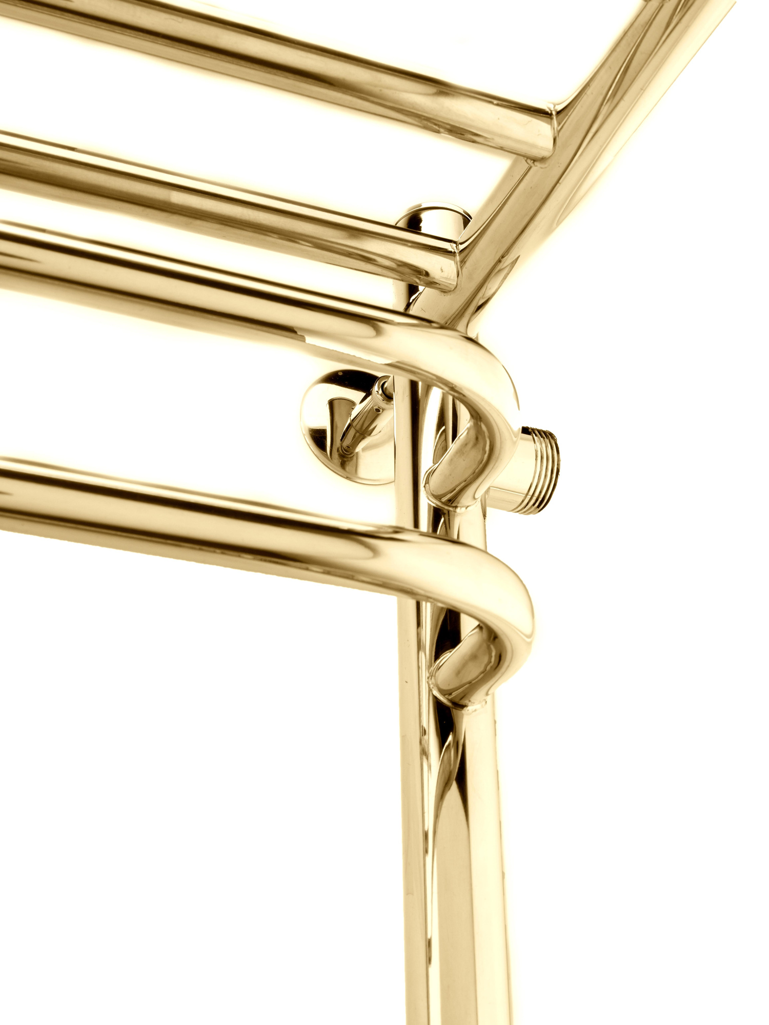 Полотенцесушитель Brace с полочкой, боковое подключение 100/50, Золото