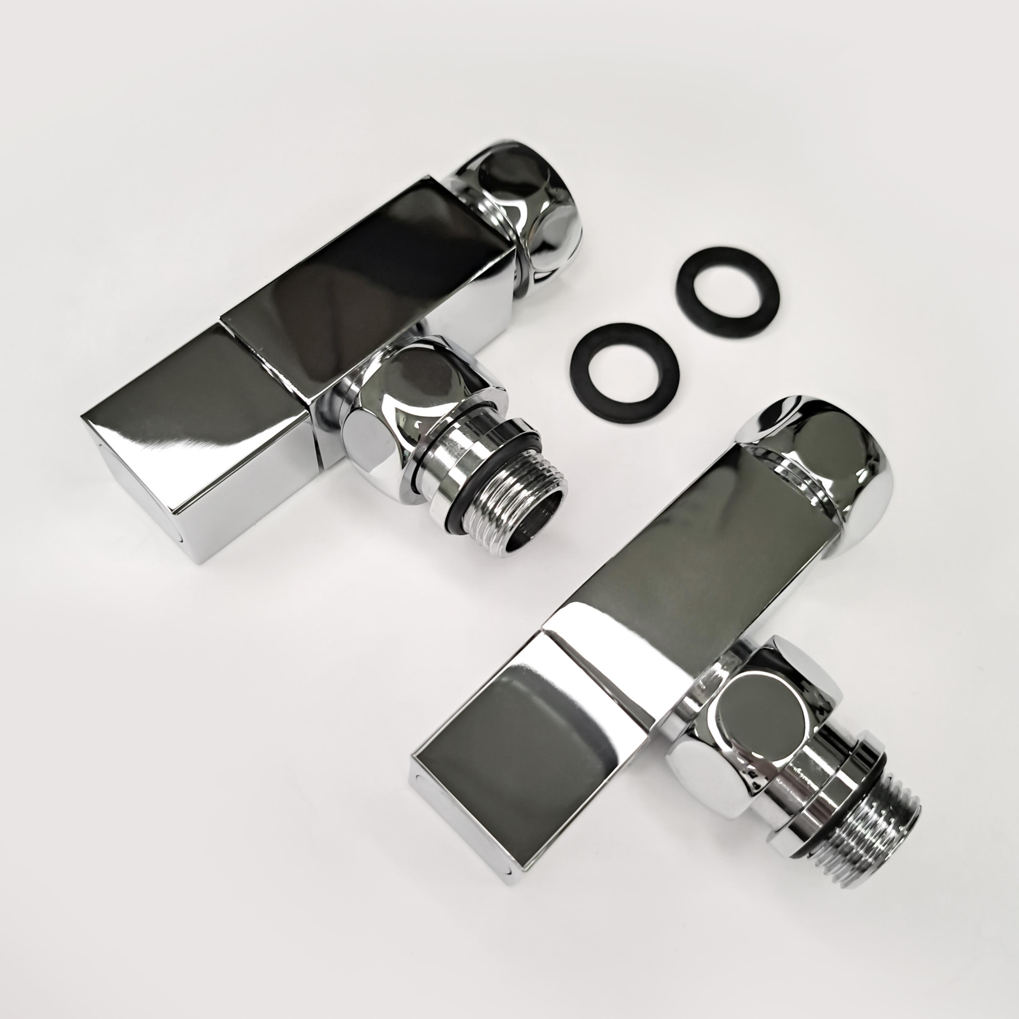 Изображение Вентиль квадратный угловой 3/4"х1/2" гайка/штуцер, хром (пара)