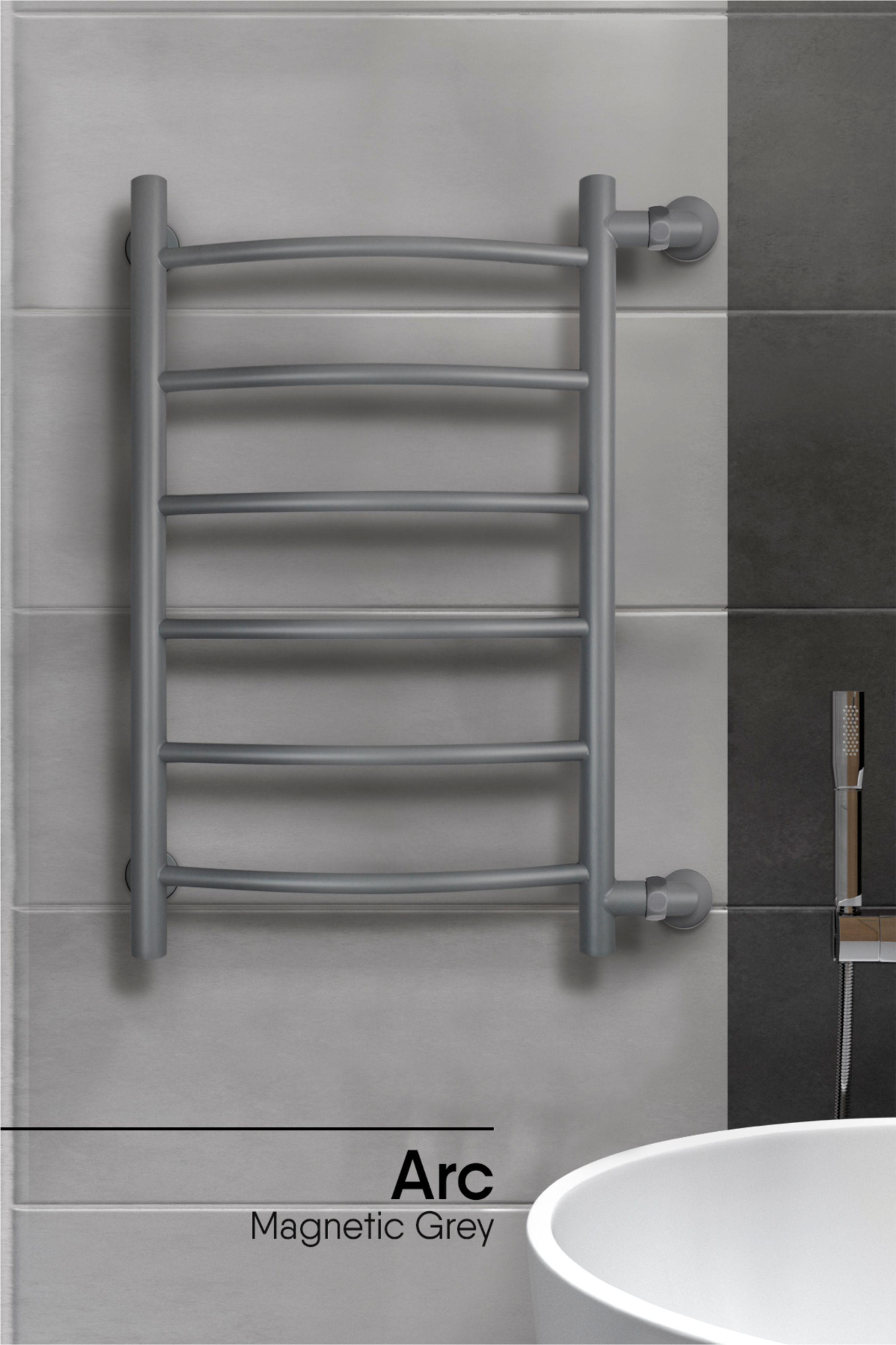 Arc, боковое подключение 70/40, к-2, Magnetic Grey Arc, боковое подключение 70/40, к-2, Magnetic Grey