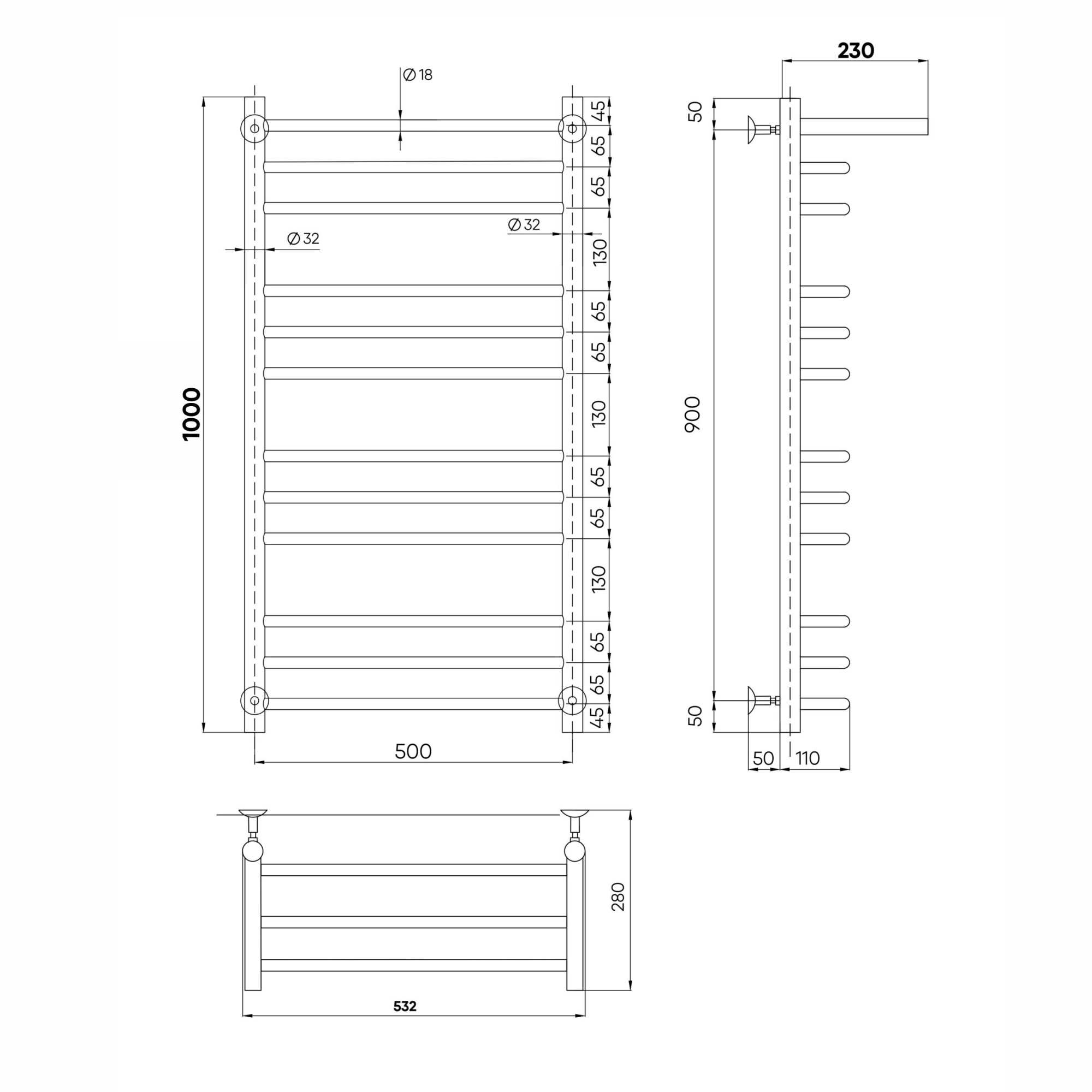 Brace с полкой 100/50, Черный муар 