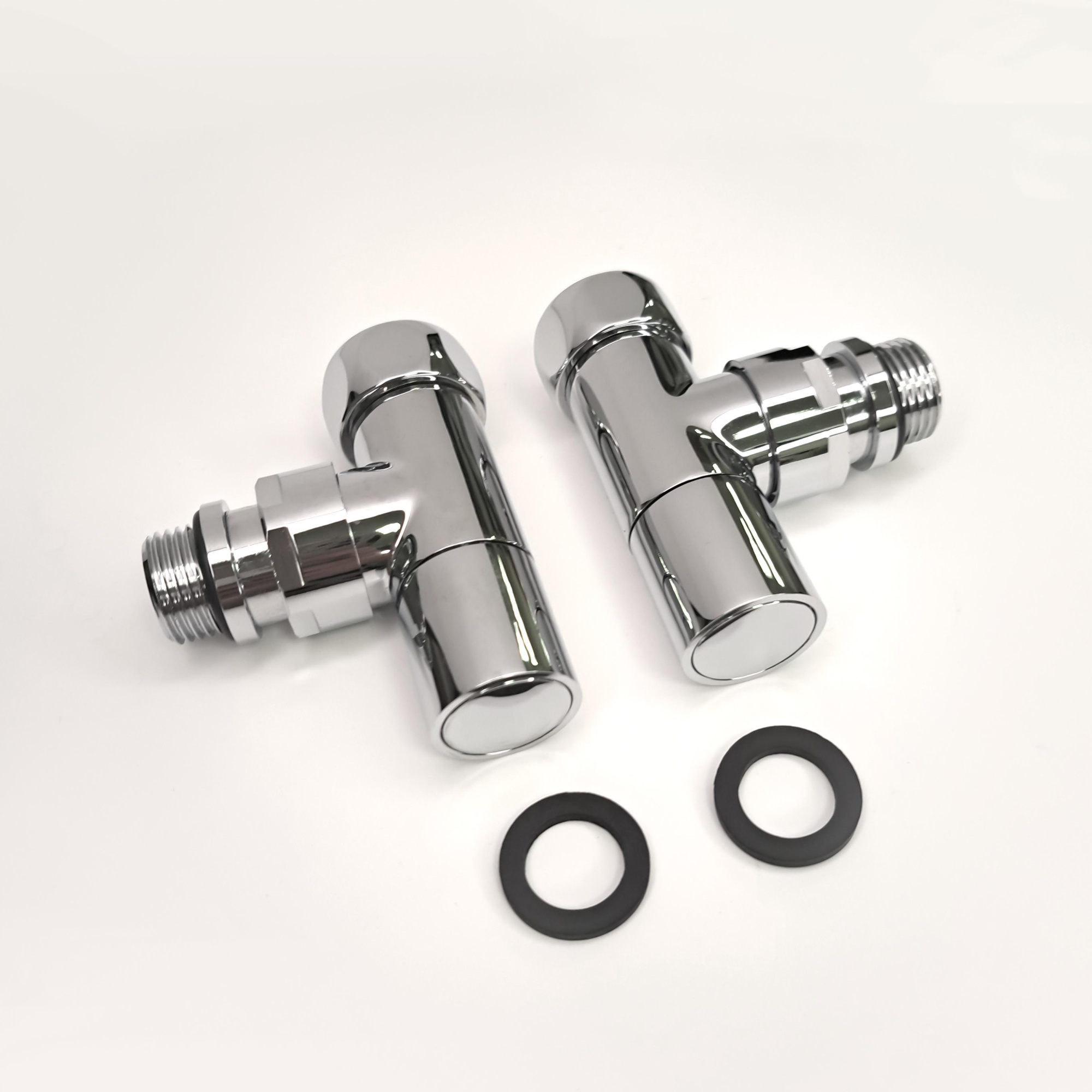 Изображение Вентиль круглый, угловой, 3/4"x1" гайка/штуцер, хром (пара)