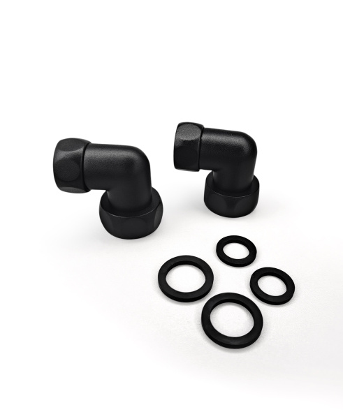 Изображение Соединение угловое 1"x3/4" гайка/гайка, Черный Муар (пара)