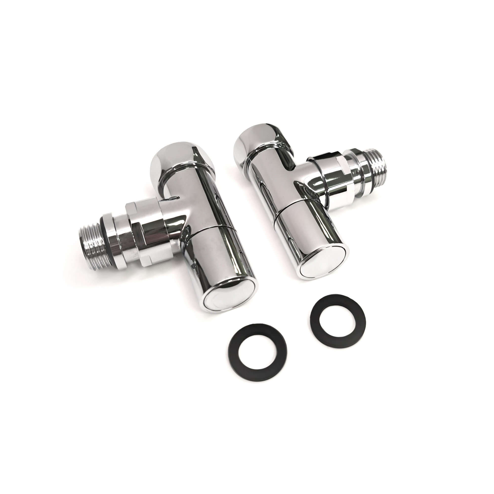 Изображение Вентиль круглый, угловой, 3/4"x1" гайка/штуцер, хром (пара)