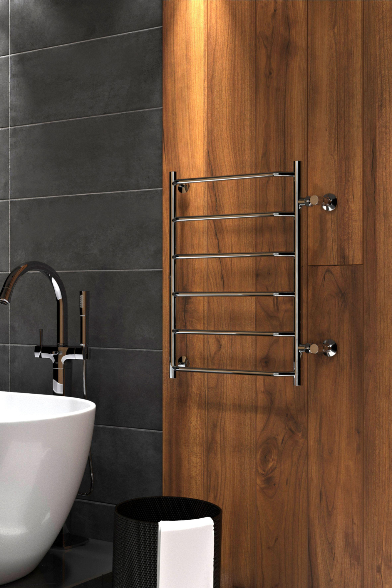 Полотенцесушитель Roof с боковым подключением 80/50, Хром