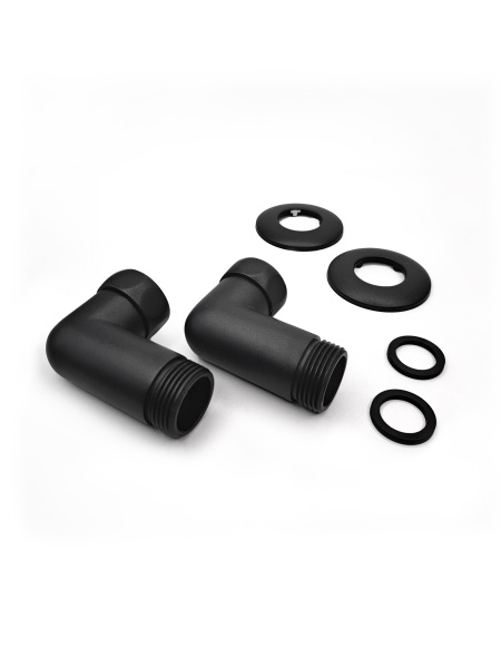 Изображение Соединение угловое 1"x1" гайка/штуцер, Черный Муар (пара)