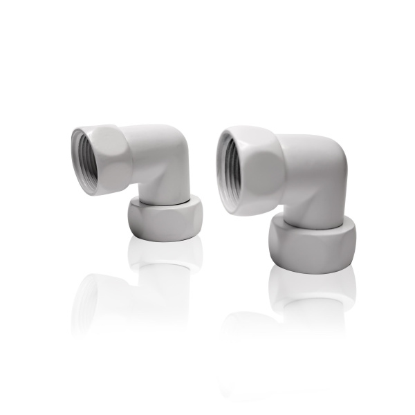 Изображение Соединение  углов. г/г 1"х3/4", Белый матовый, (пара)