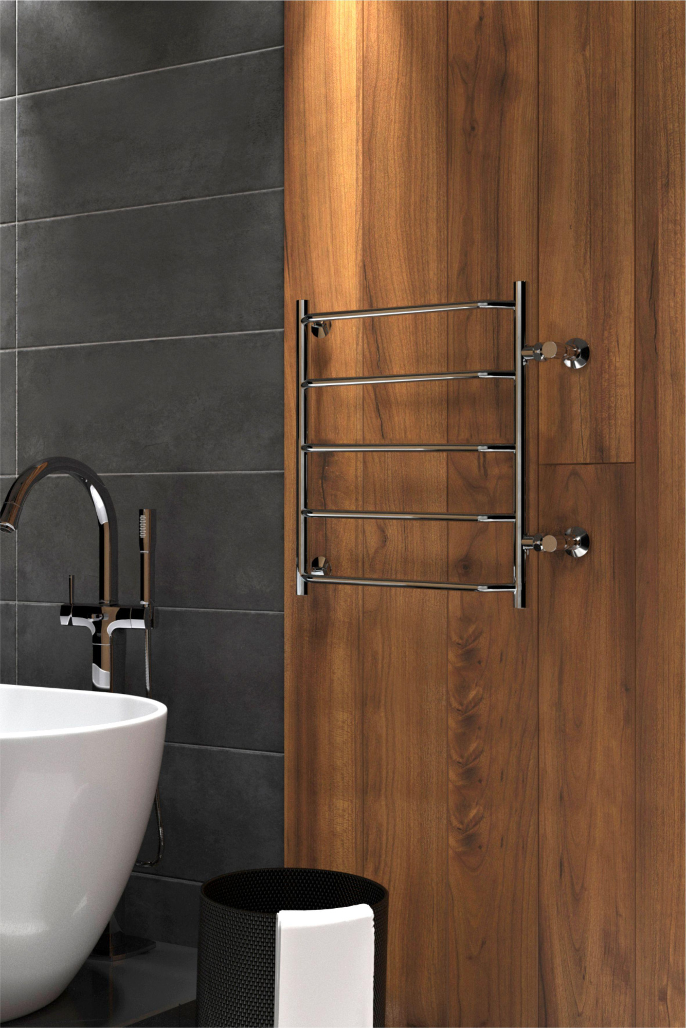 Полотенцесушитель Roof с боковым подключением 60/40, Хром