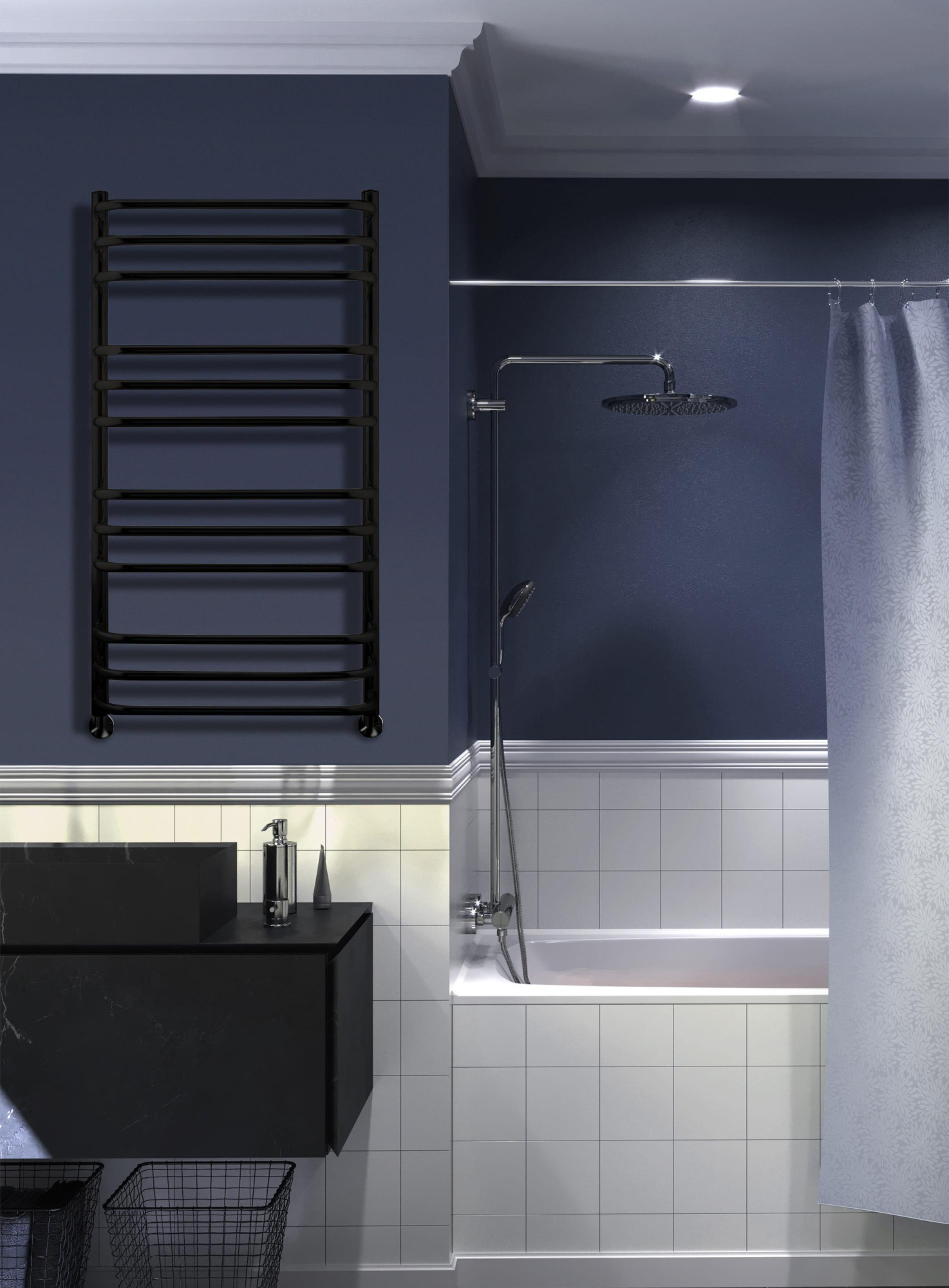 Полотенцесушитель Brace 100/50, Черный муар