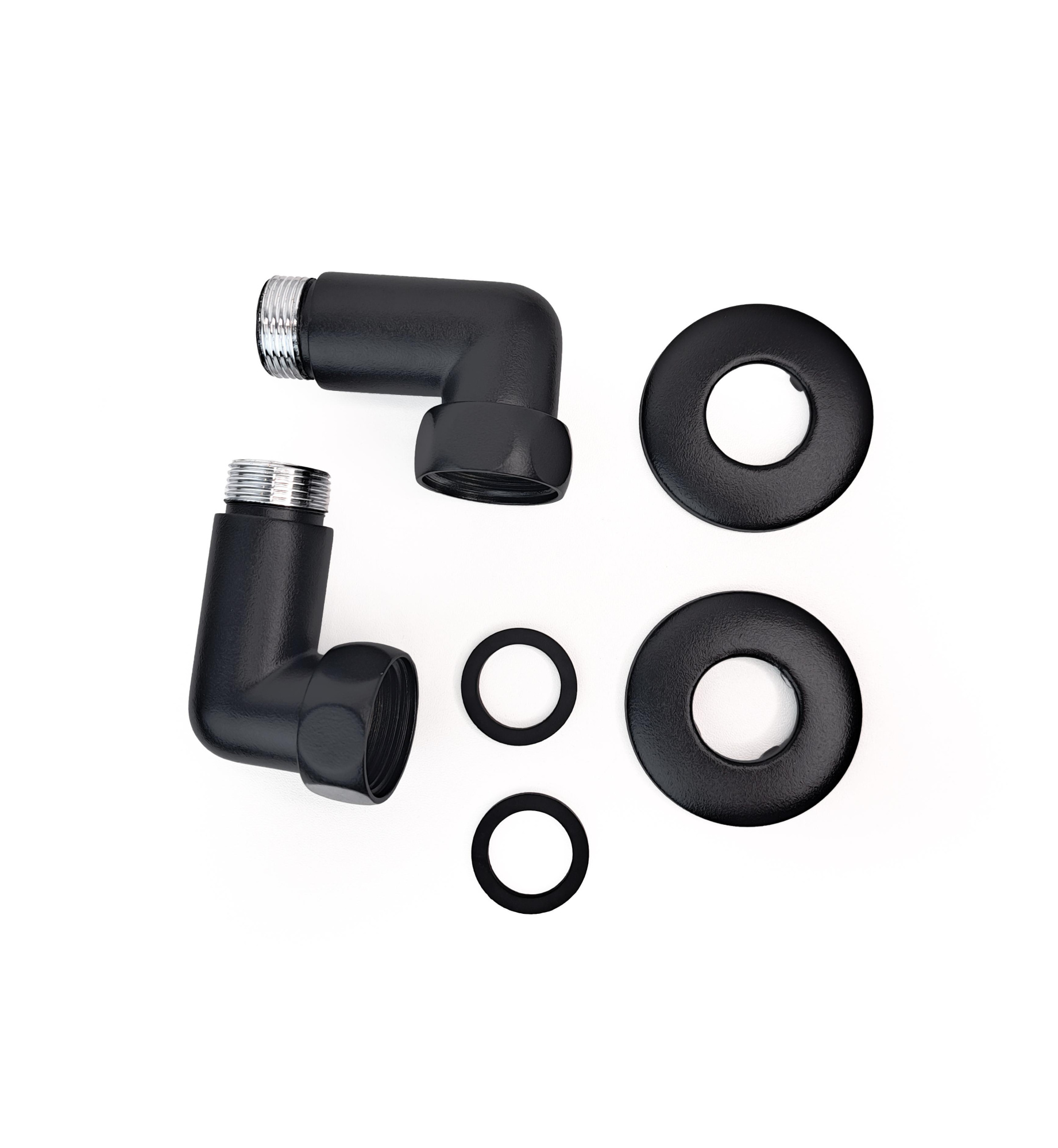 Изображение Соединение угловое 1"x3/4" гайка/штуцер, Черный Муар (пара)