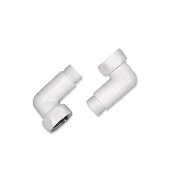 Изображение Соединение угловое 1"x3/4" гайка/штуцер, Белый матовый (пара)