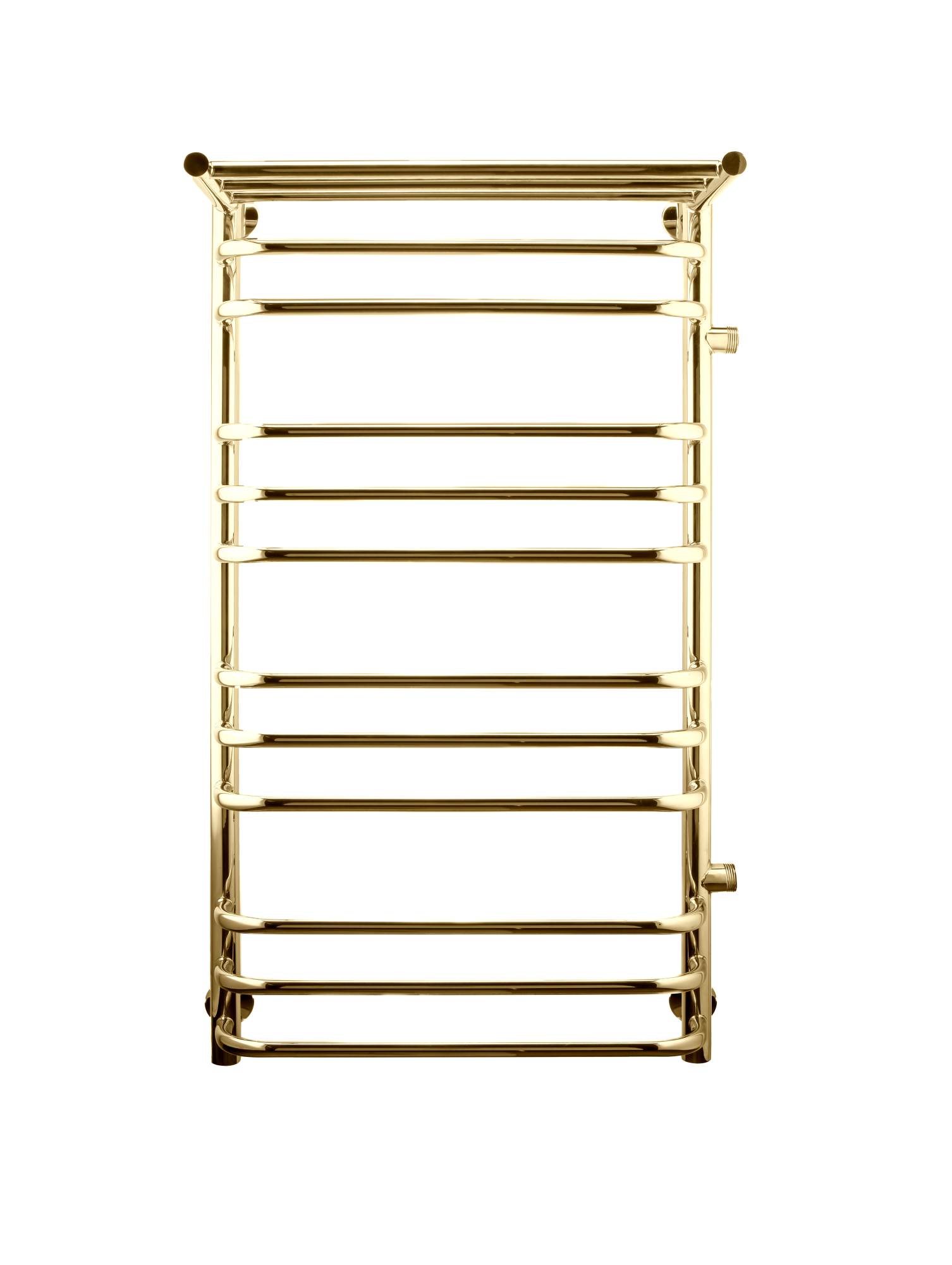 Полотенцесушитель Brace с полочкой, боковое подключение 100/50, Золото