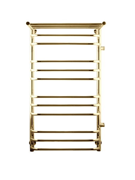 Полотенцесушитель Brace с полочкой, боковое подключение 100/50, Золото