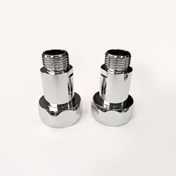 Изображение Соединение прямое 1"x1/2" гайка/штуцер, хром (пара)