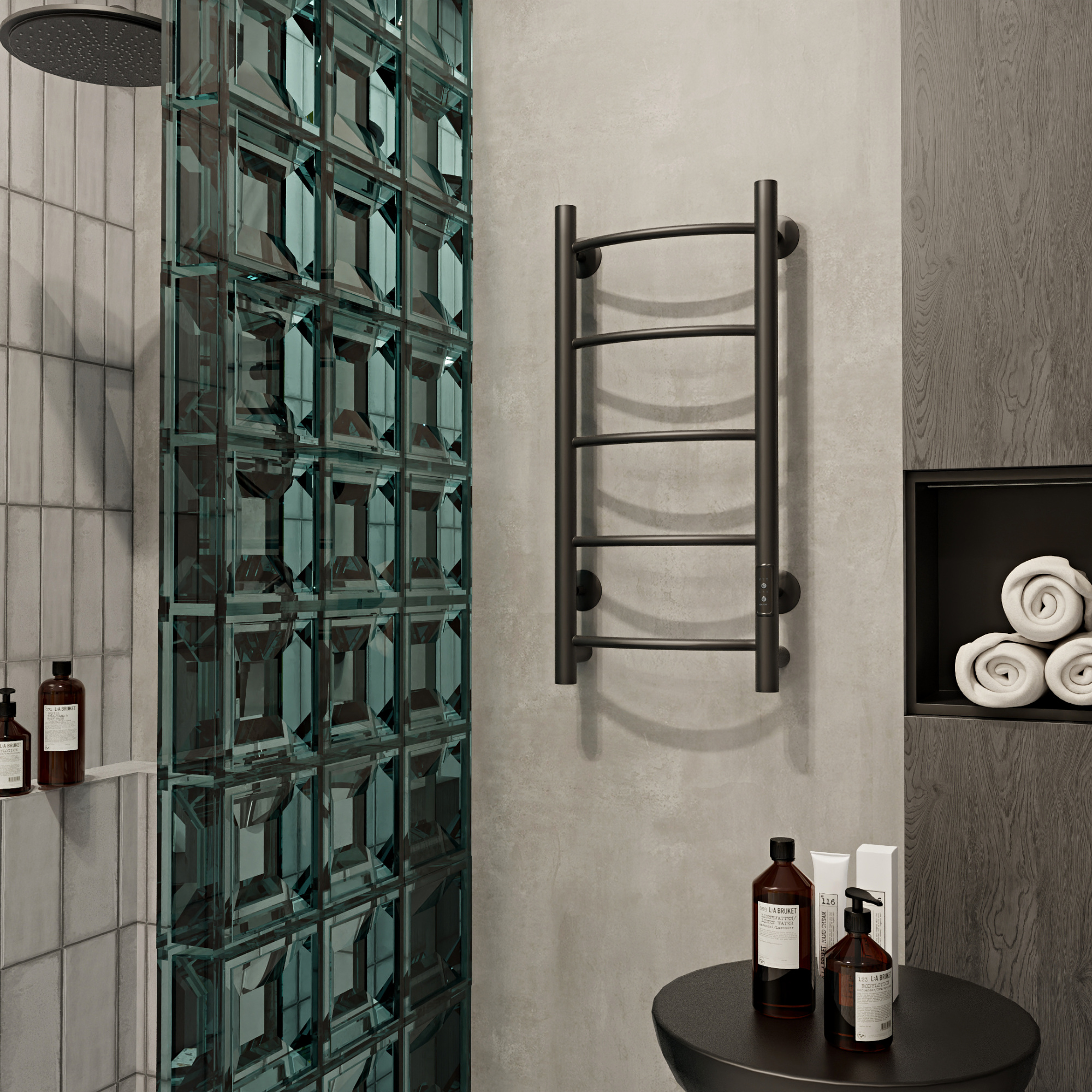 Полотенцесушитель Arc Lux 70/30, Черный Муар