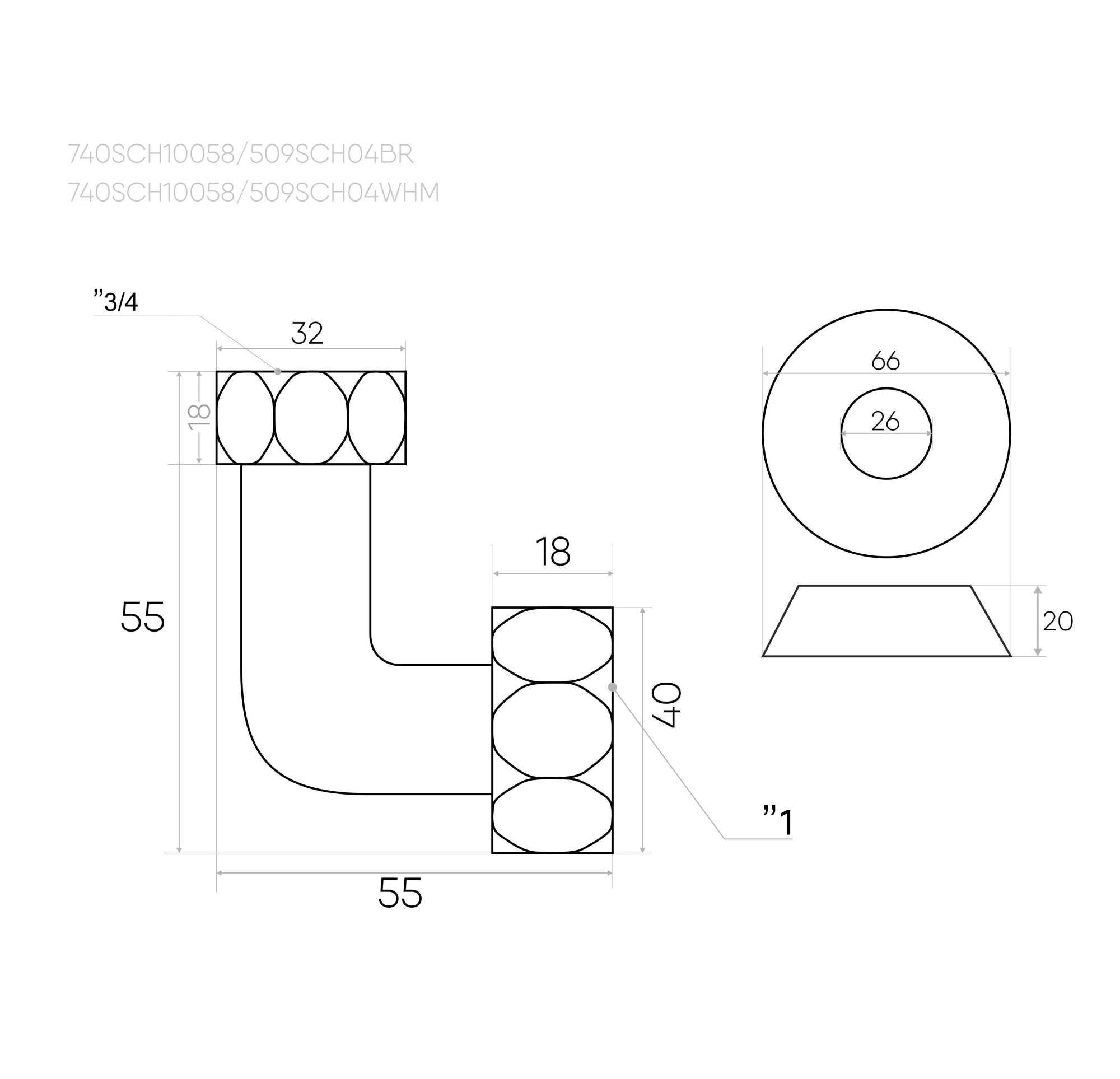 Комплект для полотенцесушителя К-3 (Черный Муар) Изображение Комплект для полотенцесушителя К-3 (Черный Муар)