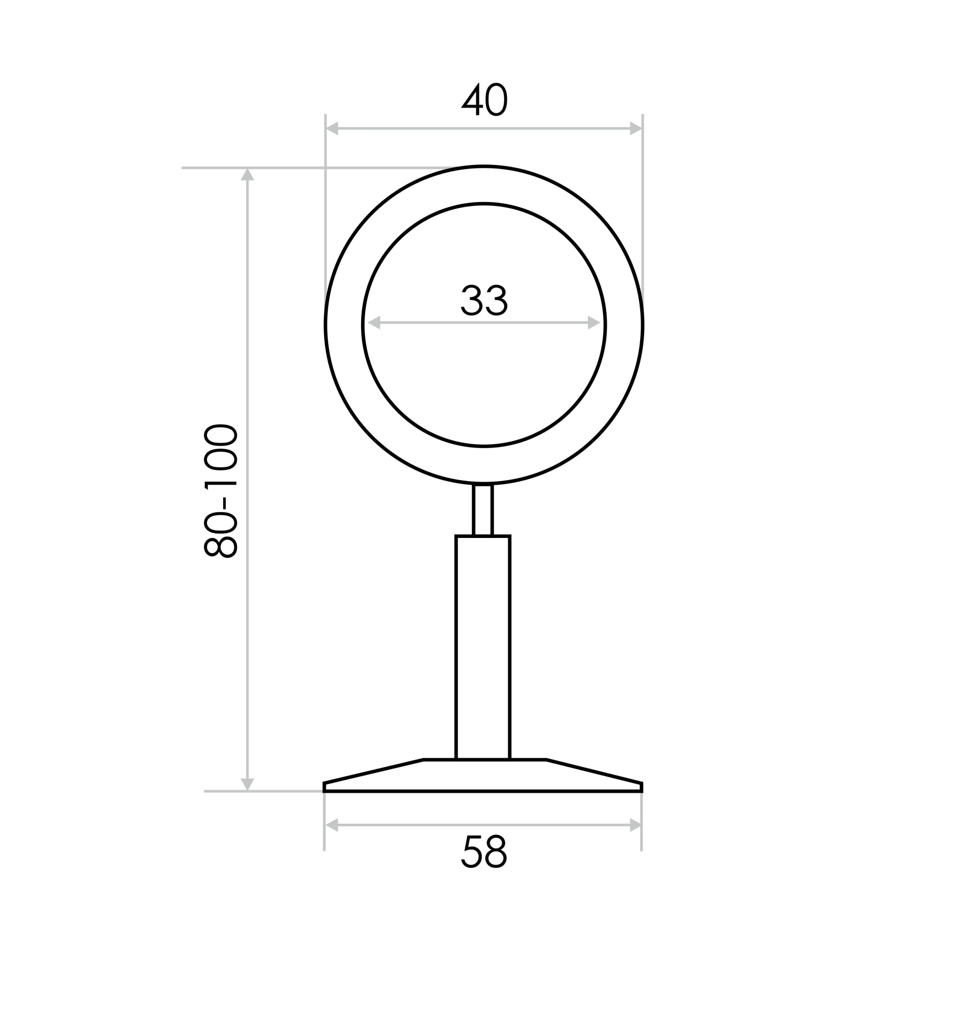Изображение Держатель с кольцом, скрытый монтаж 1", хром