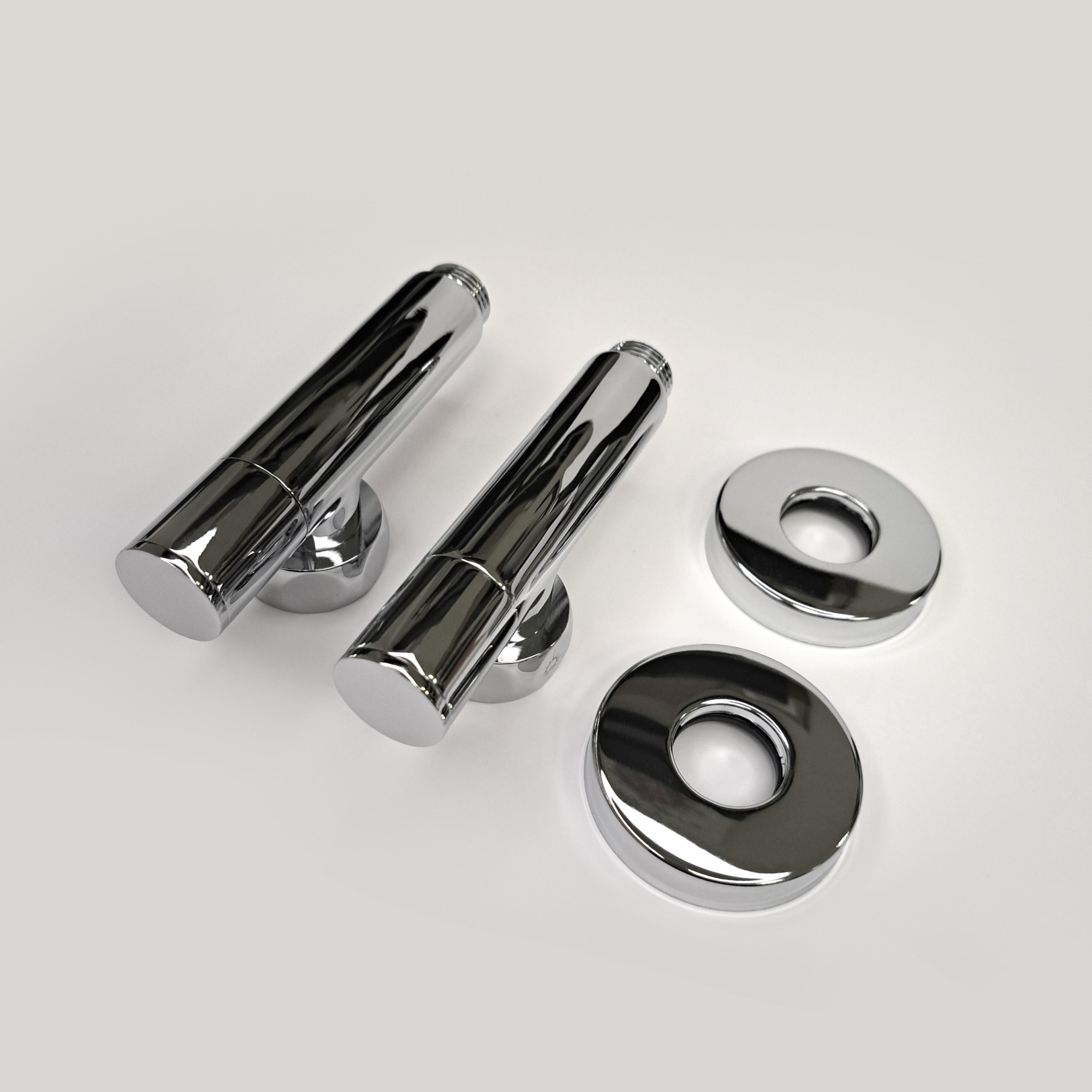 Изображение Вентиль круглый, угловой 1"х1/2" гайка/штуцер, хром (пара)