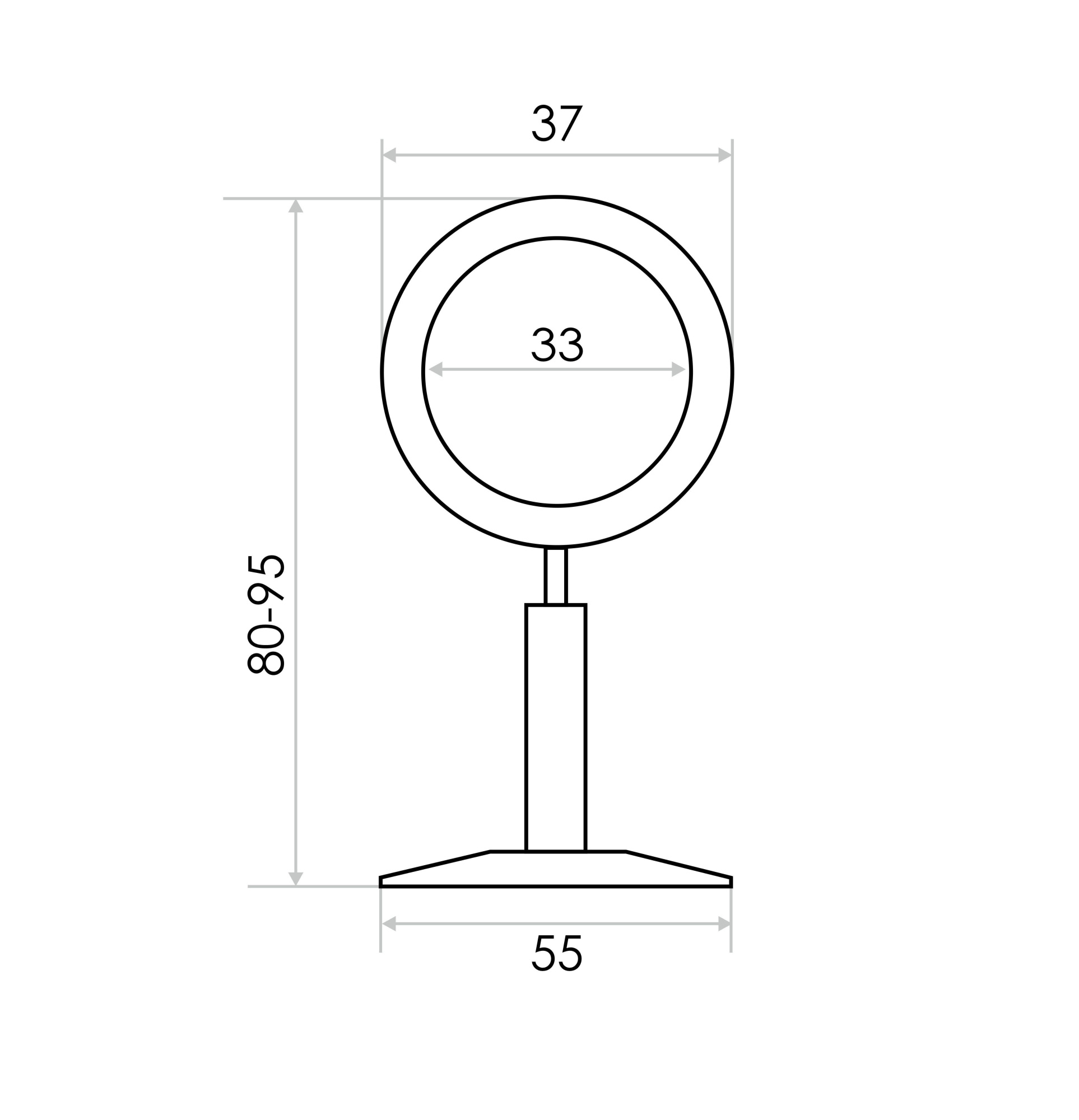 Изображение Держатель с кольцом,с двумя отверстиями на отражателе, 3/4" хром
