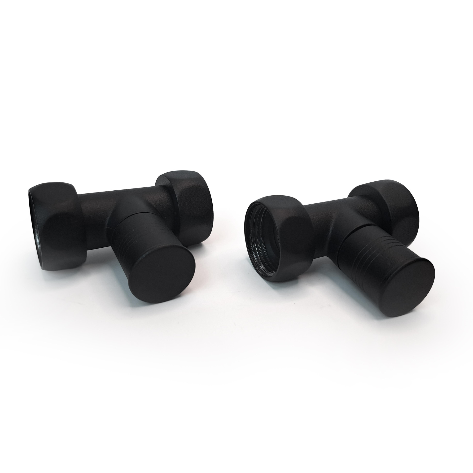 Изображение Вентиль круглый, прямой, 1"х1" гайка/гайка, Черный Муар (пара)