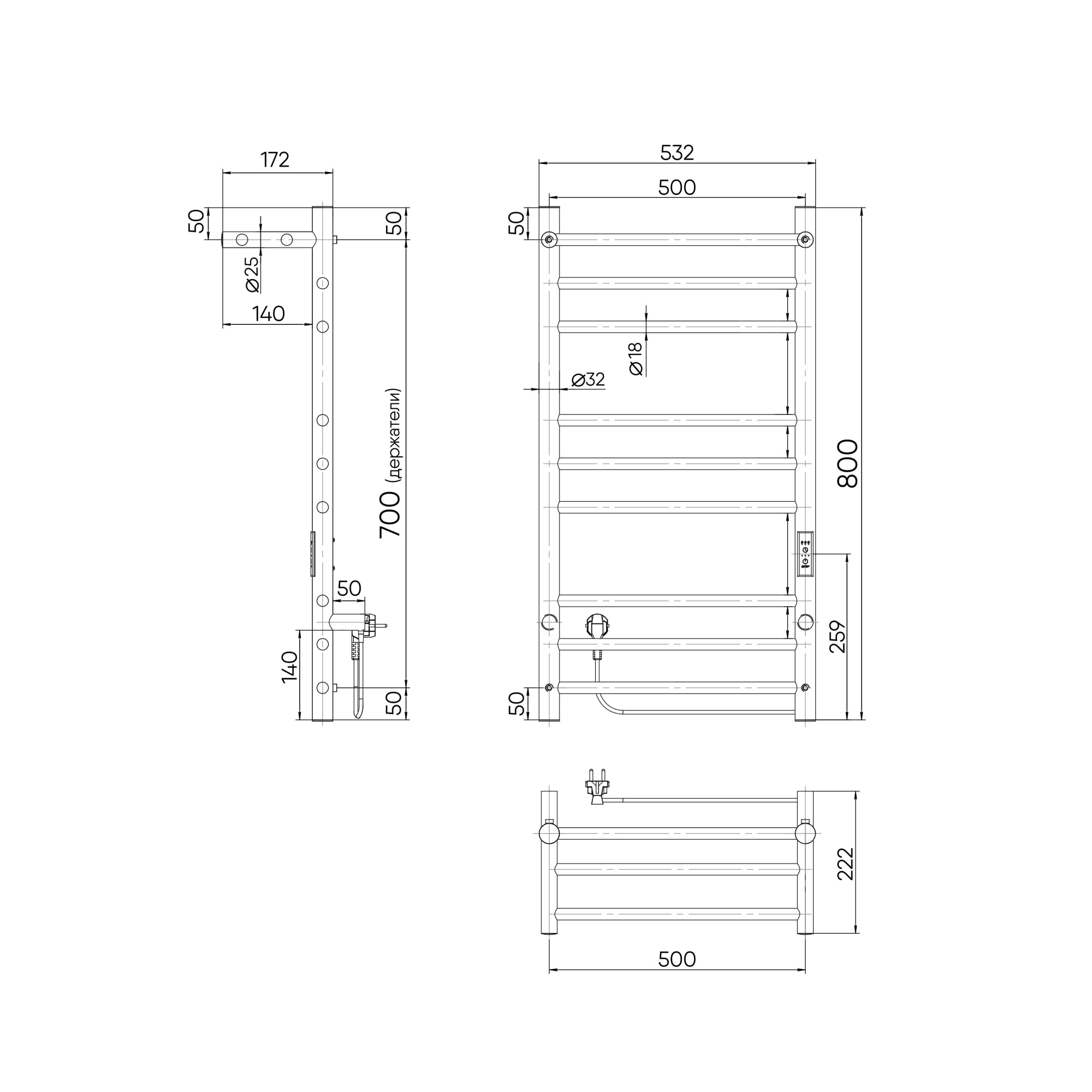 Line Trinity с полкой 80-50 Gun Metal