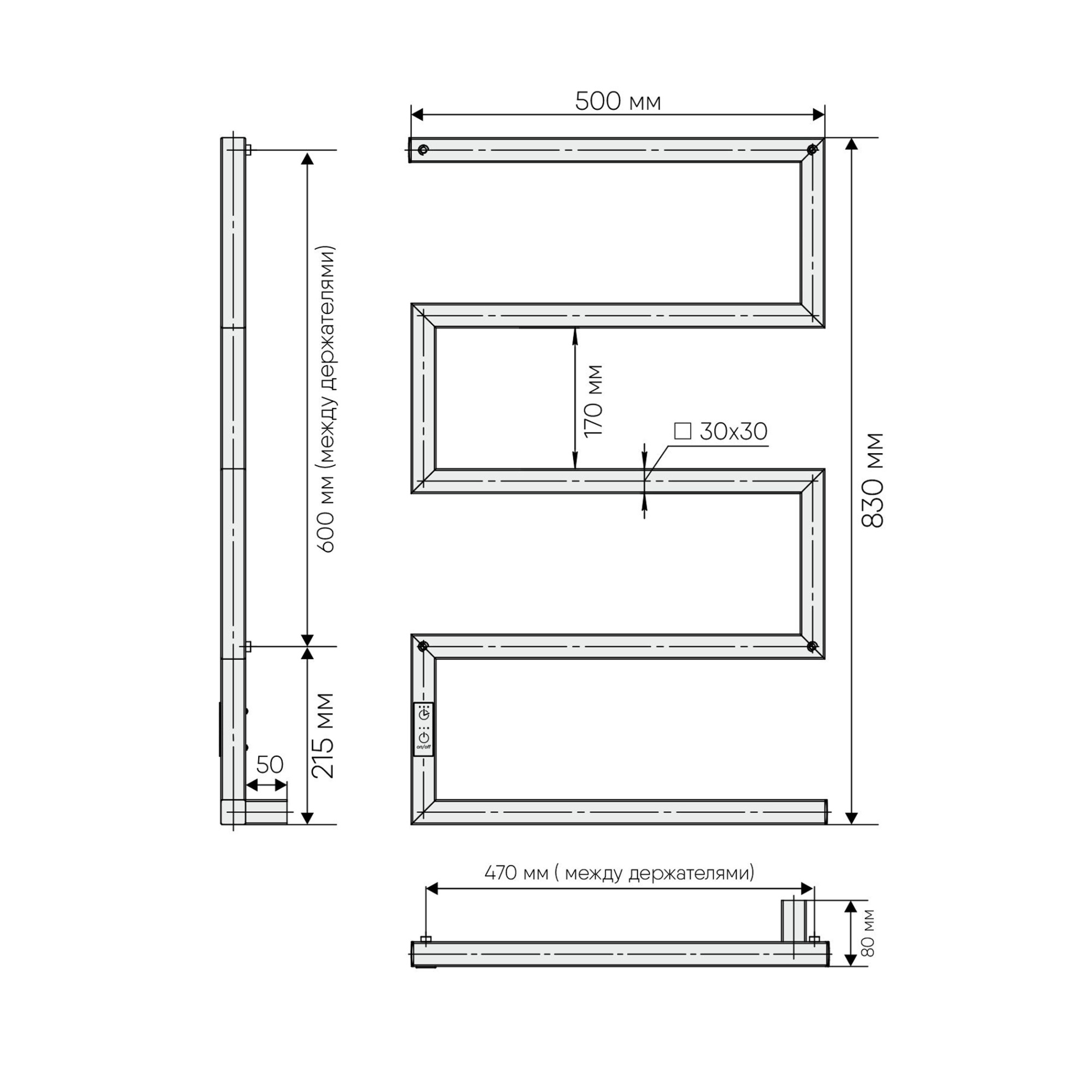 Полотенцесушитель Sparta 80-50 Полирован Полотенцесушитель Sparta 80-50 Полирован