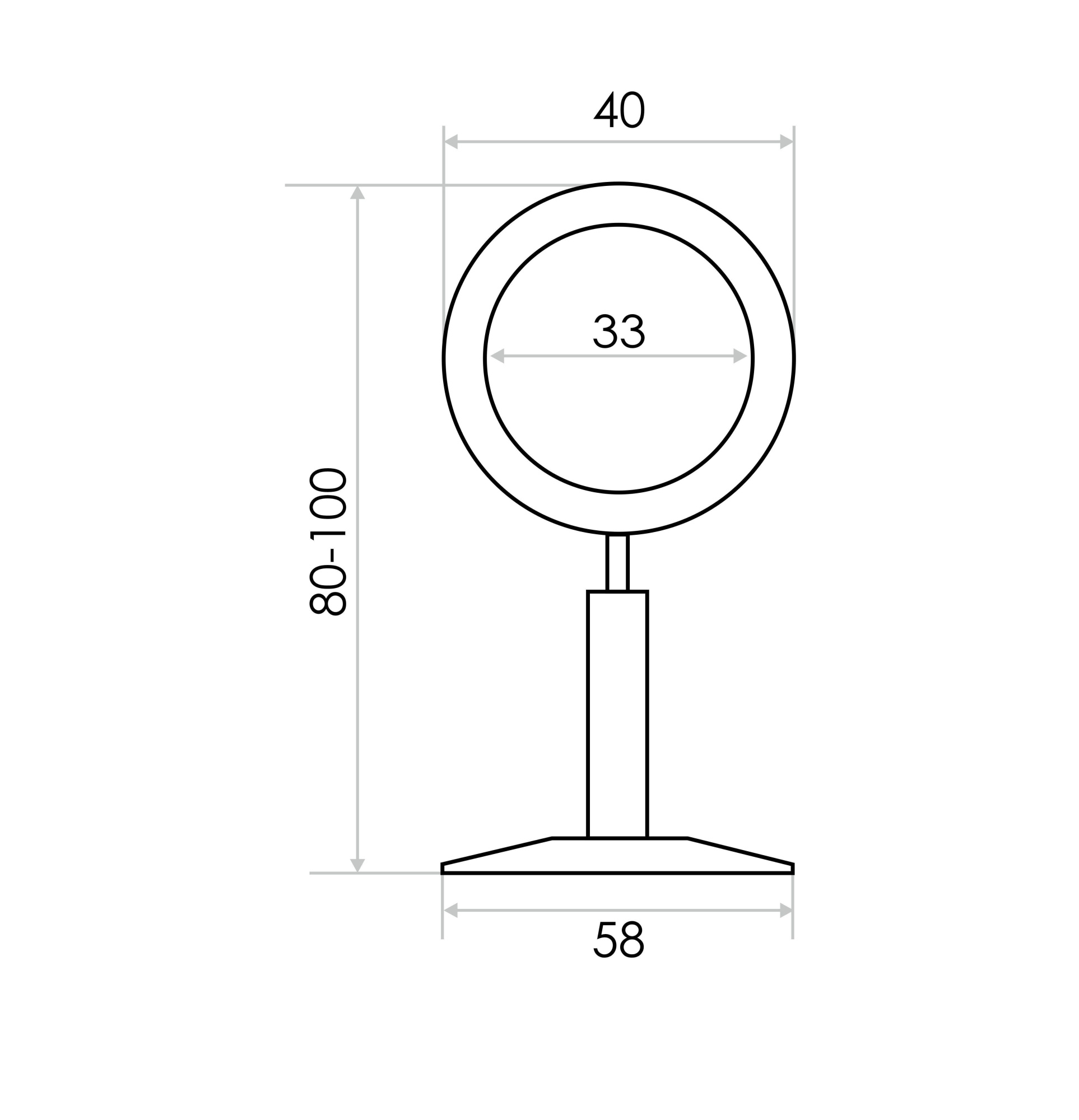 Изображение Держатель c кольцом, с отверстиями на отражателе, хром