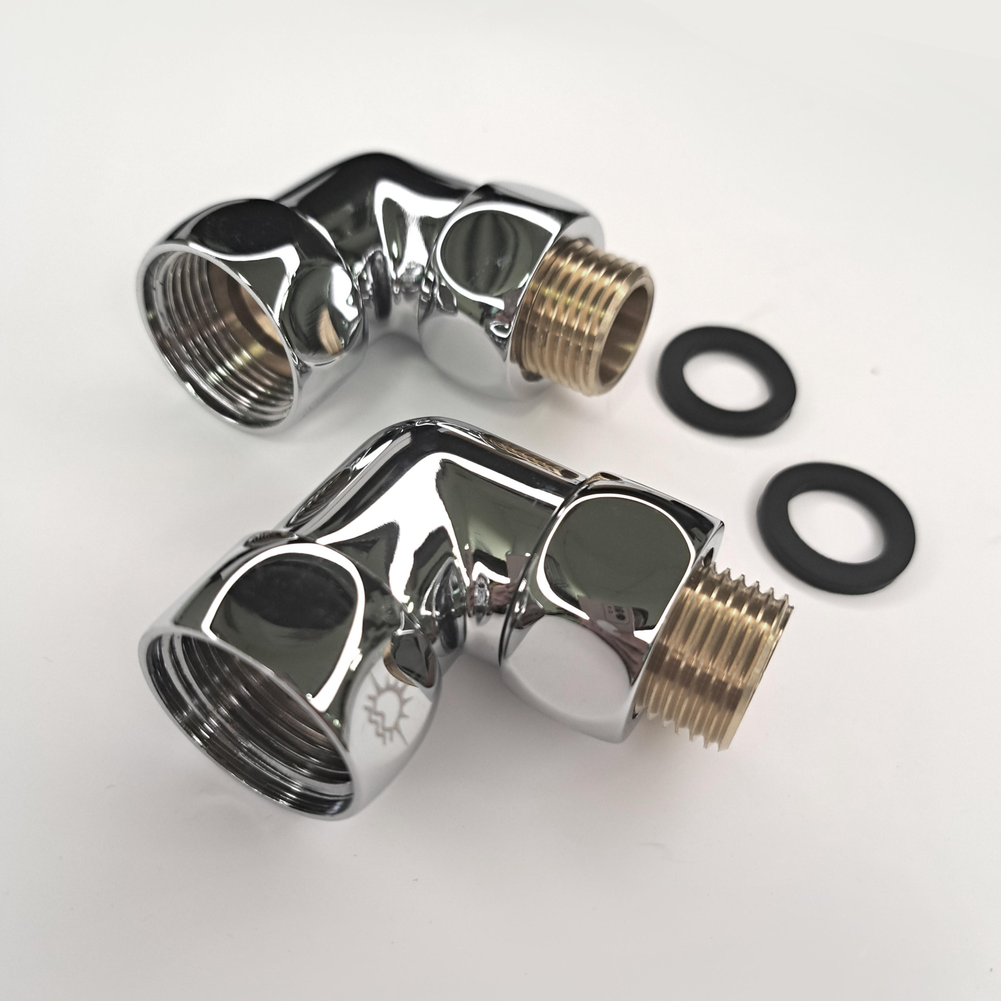 Изображение Соединение со сгоном угловое 3/4"x1/2" гайка/штуцер, хром (пара)