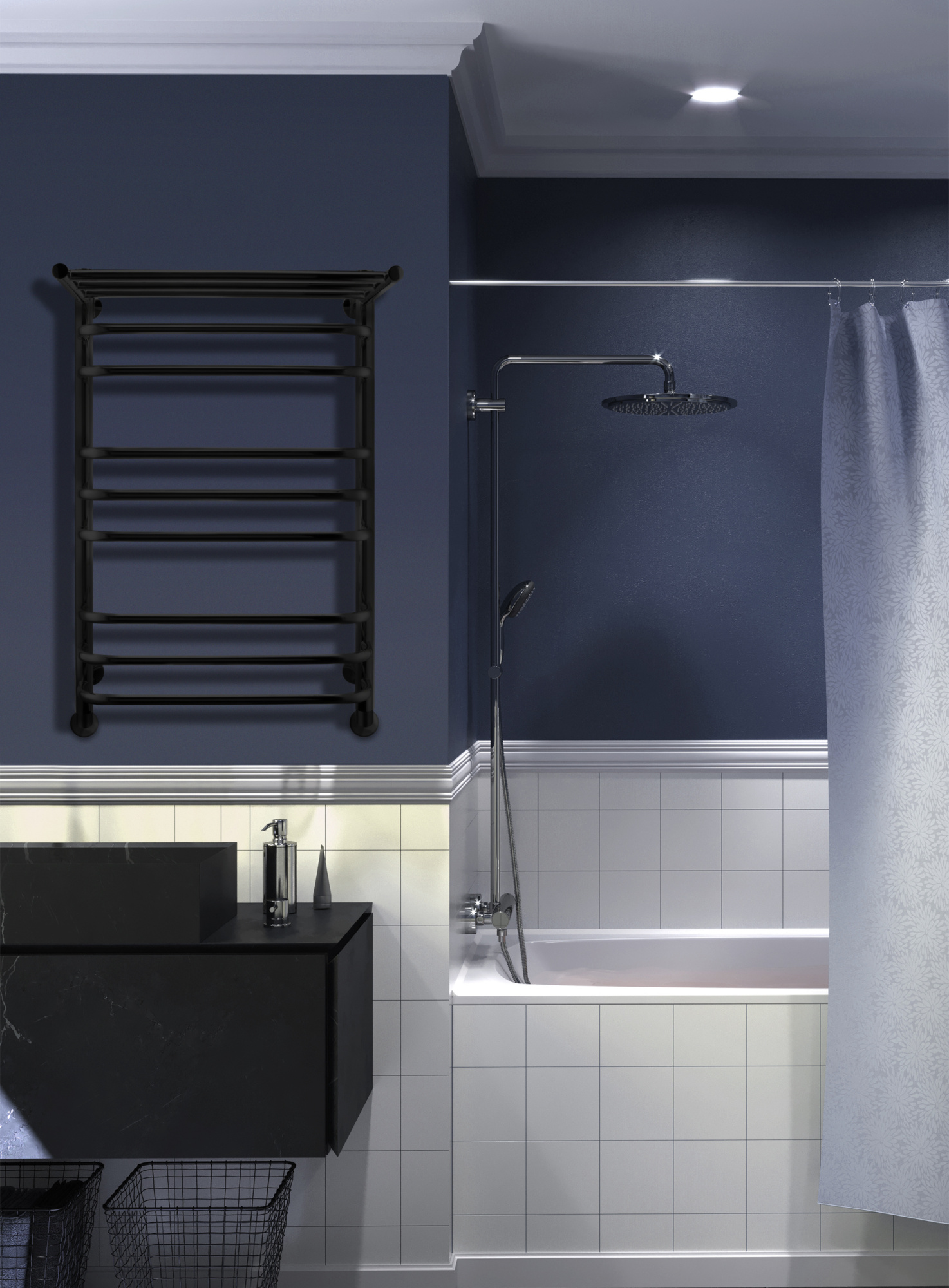 Brace с полкой 100/50, Черный муар 