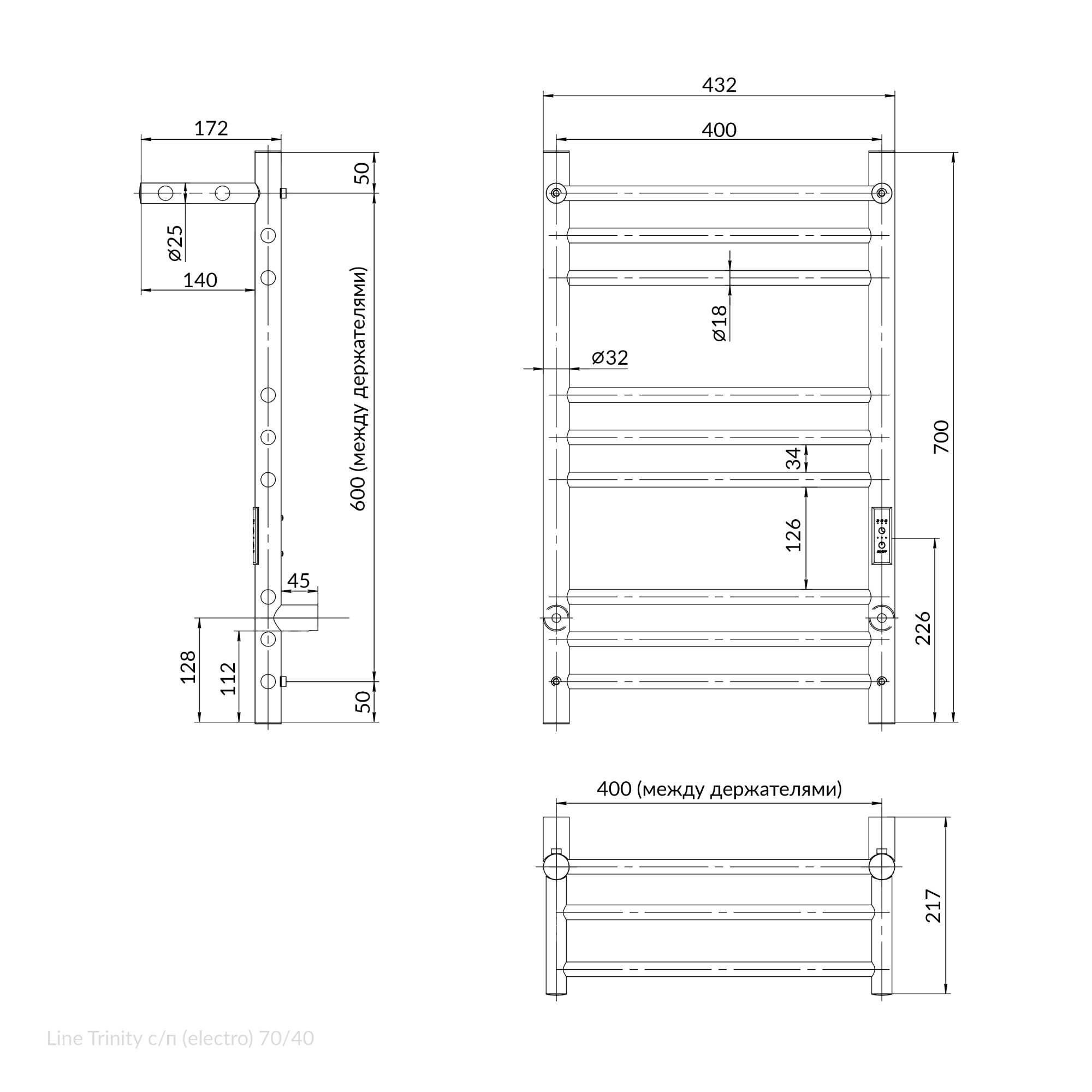 Line Trinity с полкой 70-40 Полированный